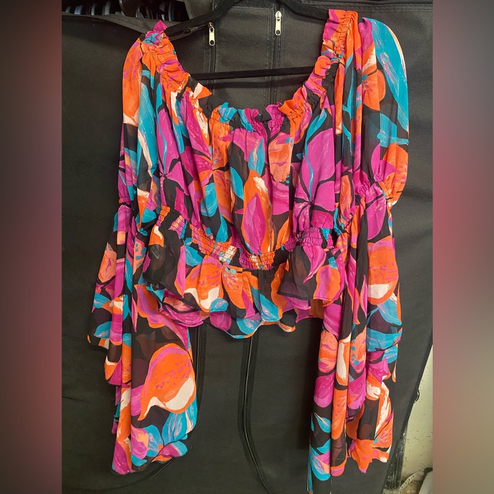 NWT Live 4 Truth Colorful Floral Blouse